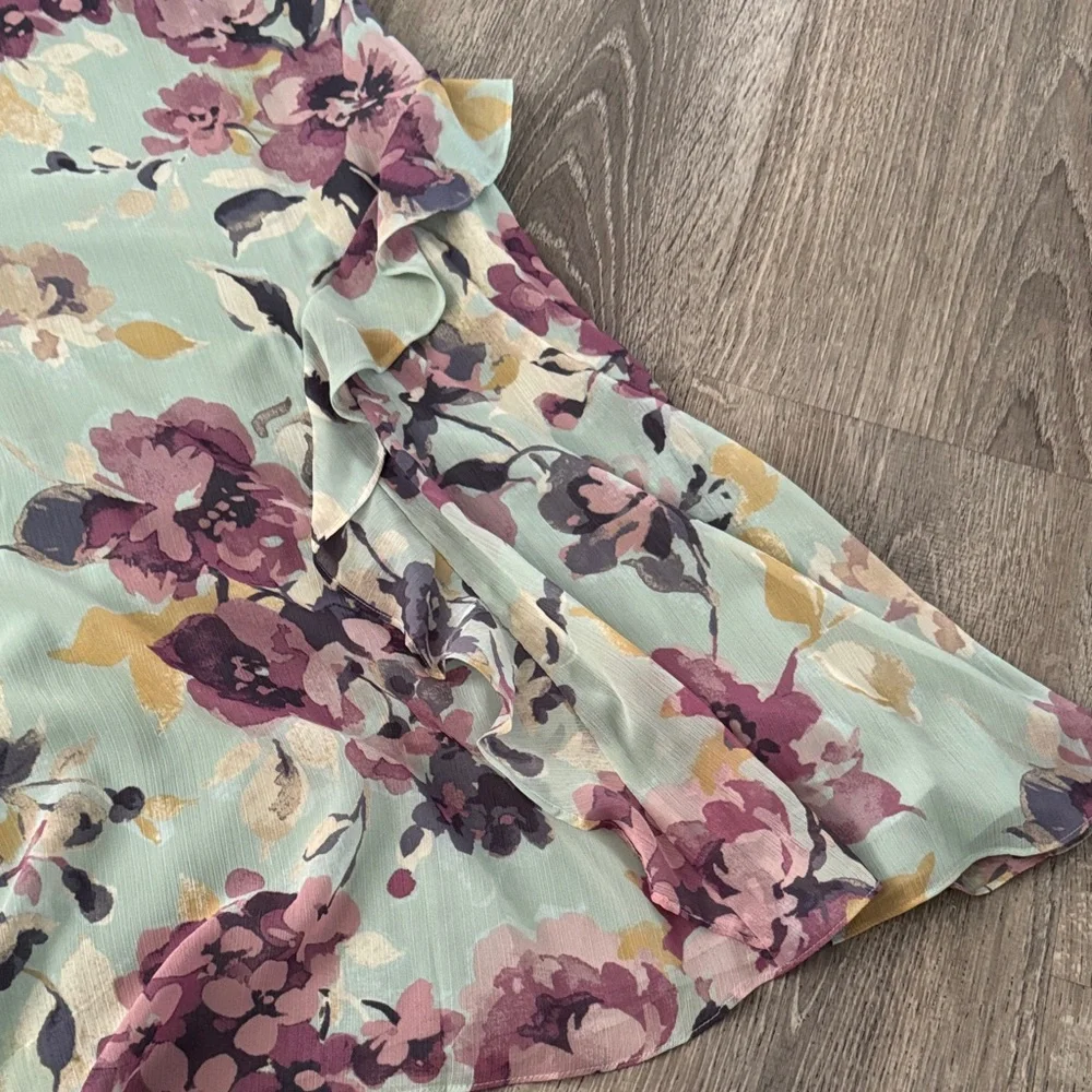 Ralph Lauren Floral Ruffle Midi Dress in Sage Green - Picture 6 of 7